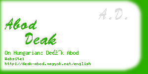 abod deak business card